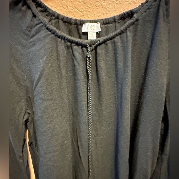 Charming Charlie black top with belle sleeves - Picture 3 of 8